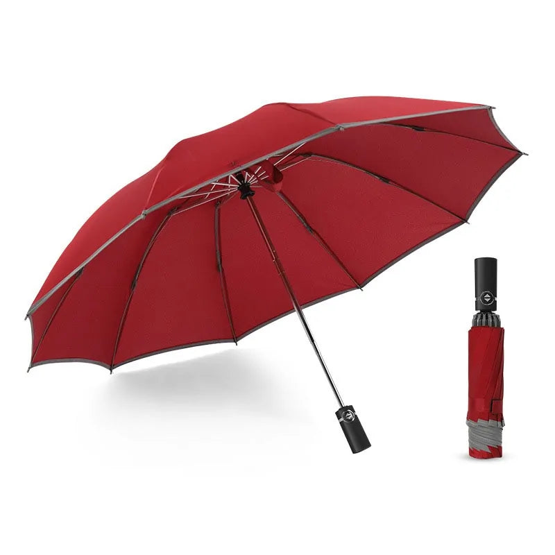 Inverted Umbrella with Reflective Safety Stripe