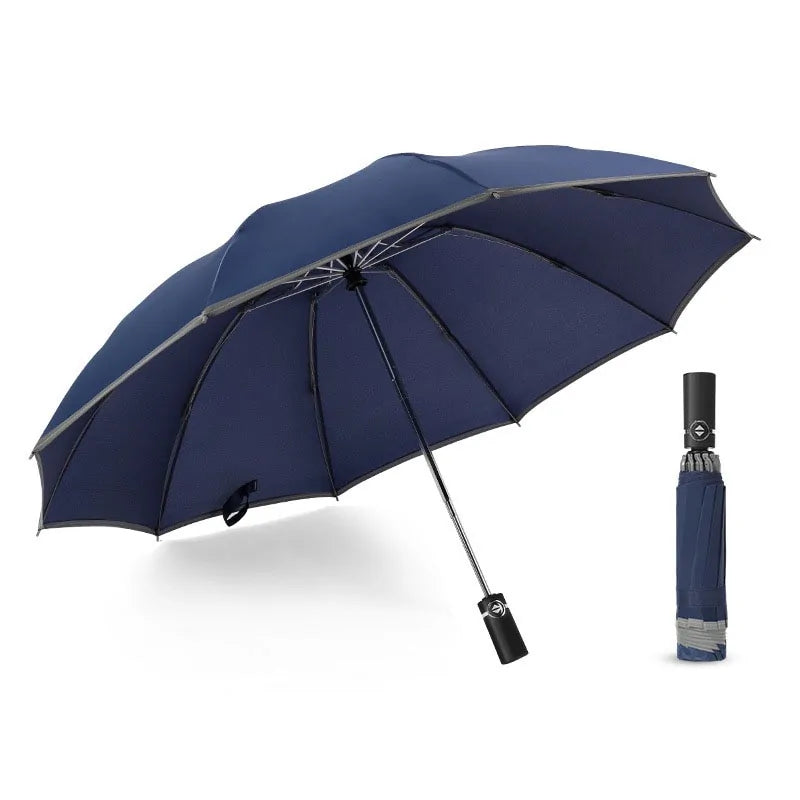 Inverted Umbrella with Reflective Safety Stripe